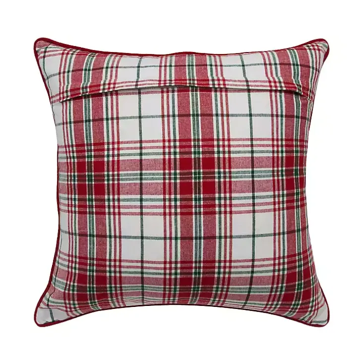 Welcome to the North Pole Plaid Pillow