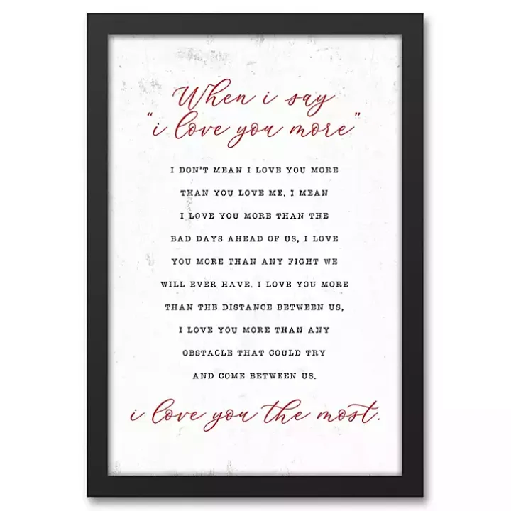 When I Say I Love You Framed Canvas Art Print