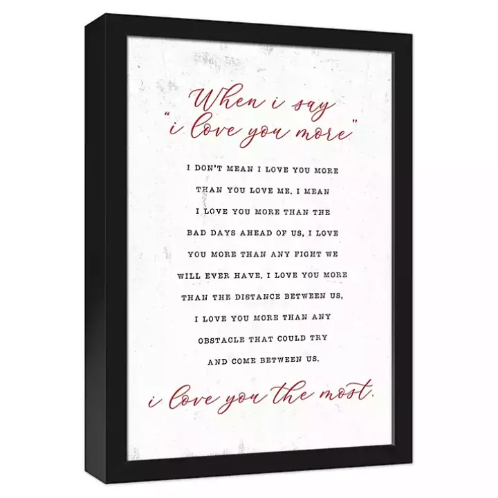 When I Say I Love You Framed Canvas Art Print