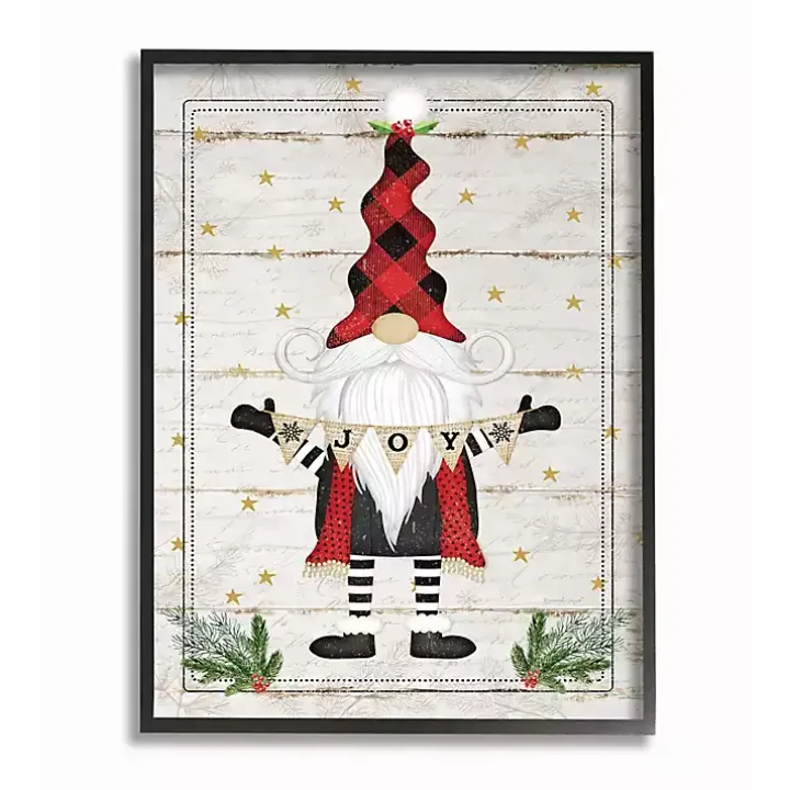 Whimsical Gnome Winter Joy Framed Canvas Art Print