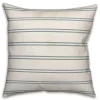 White & Blue Country Stripe Outdoor Throw Pillow