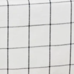 White and Black Plaid Cotton Napkins, Set of 4