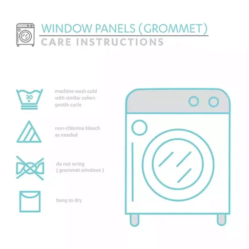 White and Blue Grommet Curtain Panel Set, 84 in.
