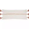 White and Blush Braided Stripe Lumbar Pillow