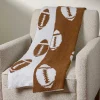 White and Brown Football Cloud Throw