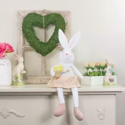 White and Pink Easter Bunny Plush