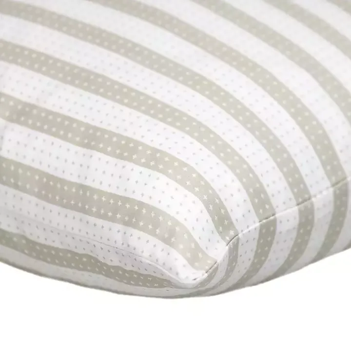 White and Tan Dotted Stripes Pillow