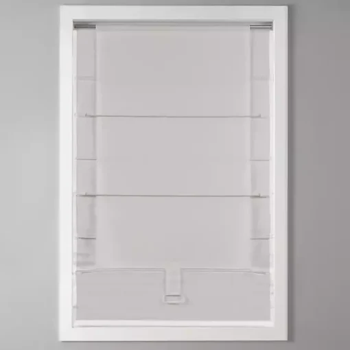 White Basketweave Cordless Roman Shade, 31 in.