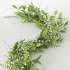 White Berry Leafy Garland