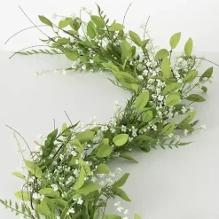 White Berry Leafy Garland