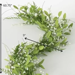 White Berry Leafy Garland