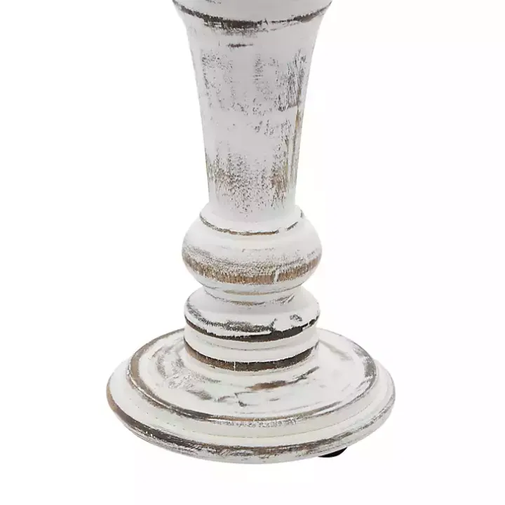 White Brushstroke 3-pc. Pillar Candle Holder Set