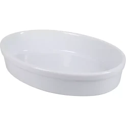 White Ceramic Oval Bakers, Set of 2
