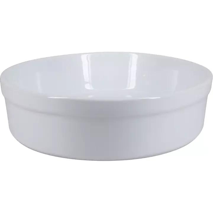 White Ceramic Oval Bakers, Set of 2