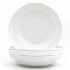 White Ceramic Pasta Bowls, Set of 4