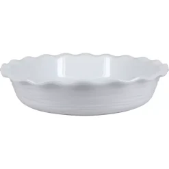 White Ceramic Scalloped Pie Dish