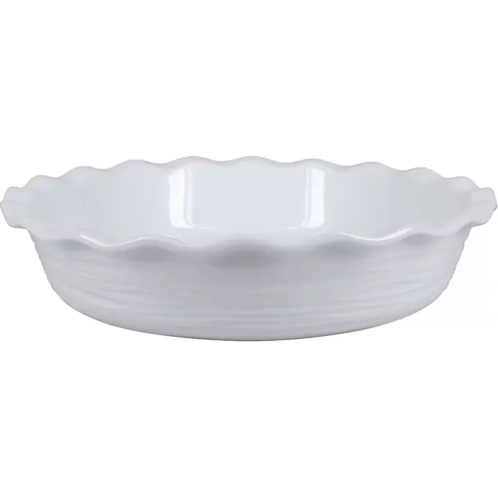White Ceramic Scalloped Pie Dish