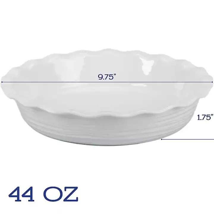 White Ceramic Scalloped Pie Dish