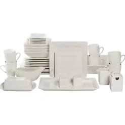 White Ceramic Square 40-pc. Dinnerware Set