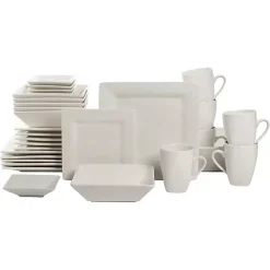White Ceramic Square 40-pc. Dinnerware Set