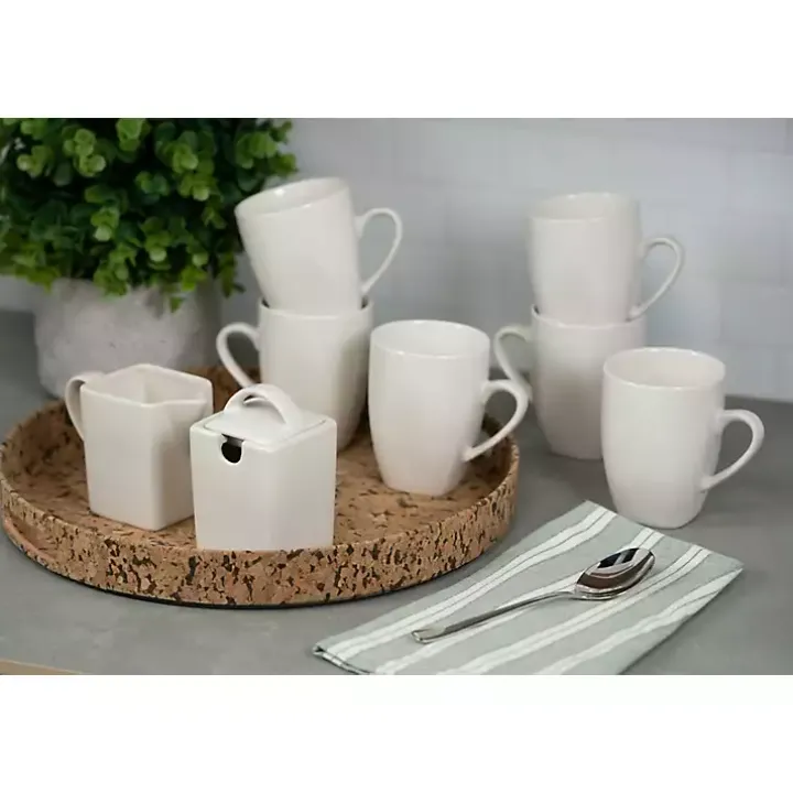 White Ceramic Square 40-pc. Dinnerware Set