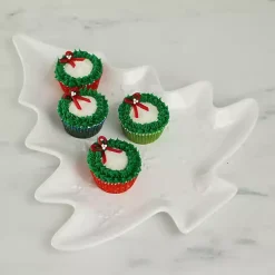 White Christmas Tree & Snowflakes Serving Platter