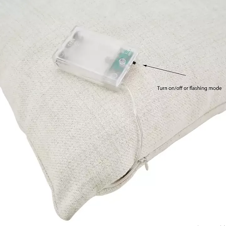 White Christmas Tree LED Square Pillow