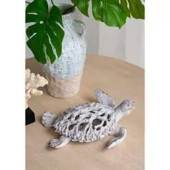 White Coral Reef Sea Turtle Figurine