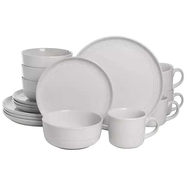 White Double Line 16-pc. Dinnerware Set