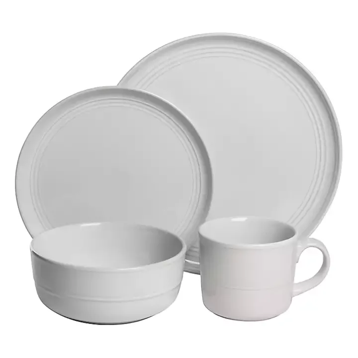 White Double Line 16-pc. Dinnerware Set