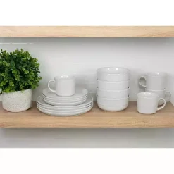 White Double Line 16-pc. Dinnerware Set