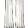 White Embroidered Ric Rac Curtain Panel, 84 in.