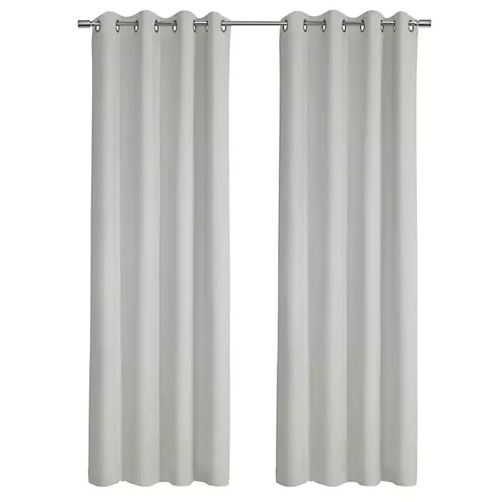 White Faux Suede Blackout Curtain Panel, 63 in.