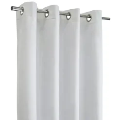 White Faux Suede Blackout Curtain Panel, 63 in.