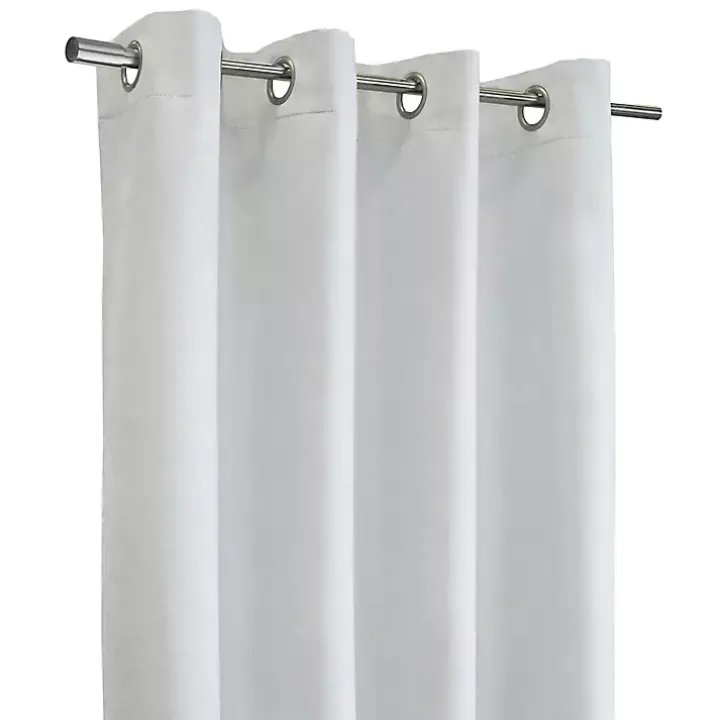 White Faux Suede Blackout Curtain Panel, 63 in.