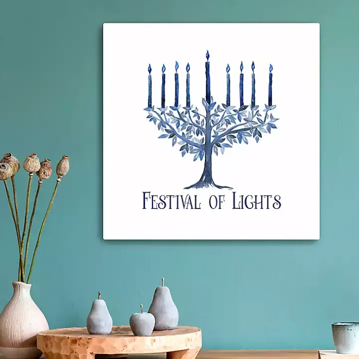 White Festival of Lights Canvas Art Print