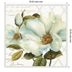 White Floral Bliss Framed Canvas Art Print