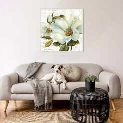 White Floral Bliss Framed Canvas Art Print