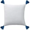 White Gauze Organic Tassel Throw Pillow