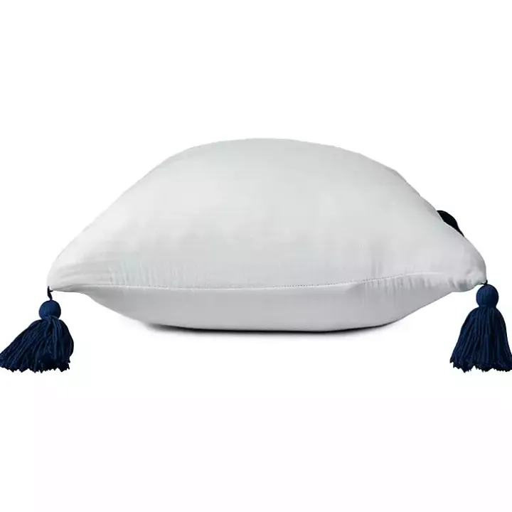White Gauze Organic Tassel Throw Pillow
