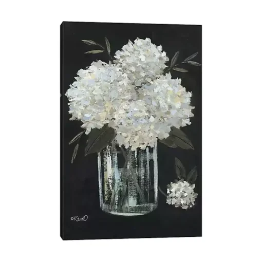 White Hydrangeas Canvas Art Print