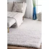 White Iliza Shag Area Rug, 5x8