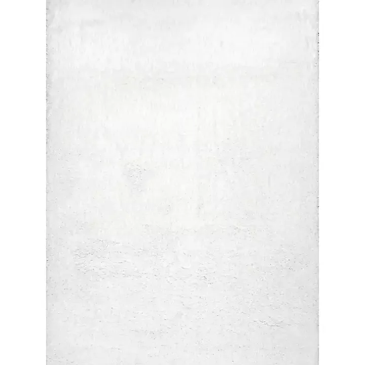 White Iliza Shag Area Rug, 5x8
