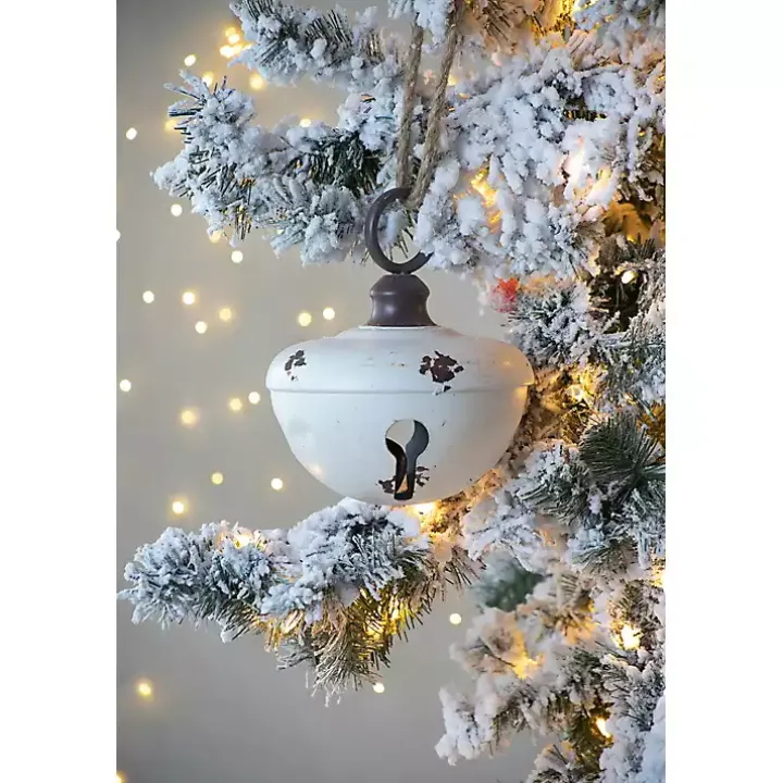 White Iron Bell Christmas Ornament