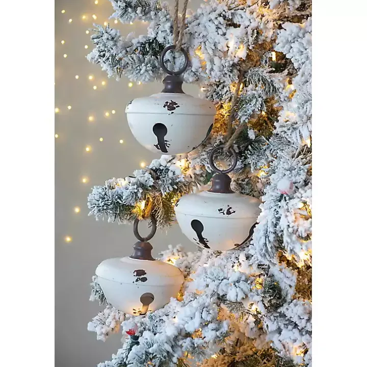 White Iron Bell Christmas Ornament