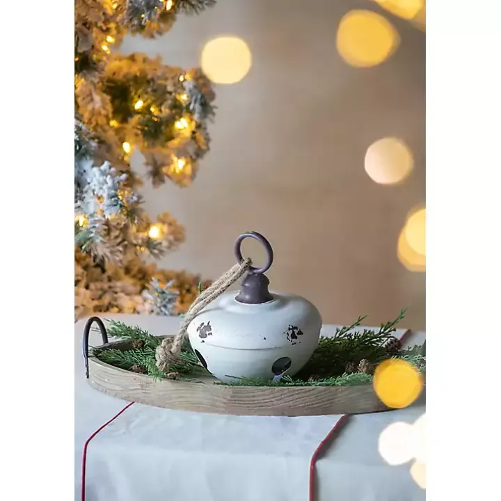 White Iron Bell Christmas Ornament