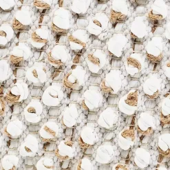 White Jute Hand Knotted Lumbar Pillow