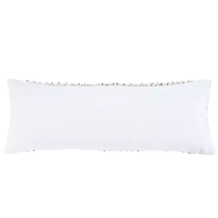 White Jute Hand Knotted Lumbar Pillow