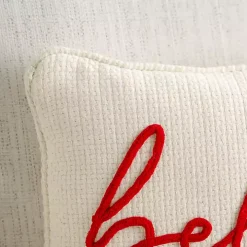 White Knit Believe Lumbar Pillow