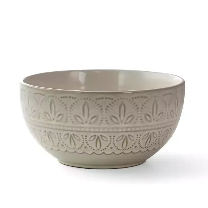 White Lace Embossed 16-pc. Dinnerware Set